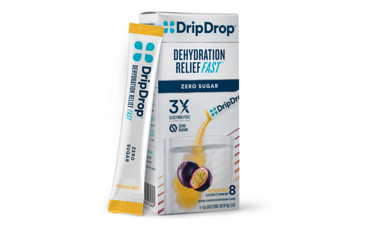 DripDrop Hydration Relief ZERO SUGAR Sachets Passion Fruit