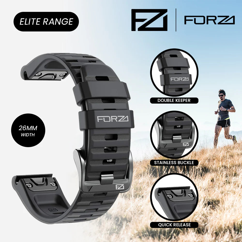 Forza Elite 26mm Quick Release Strap for Garmin Fenix 7X 6X 5X 3 More