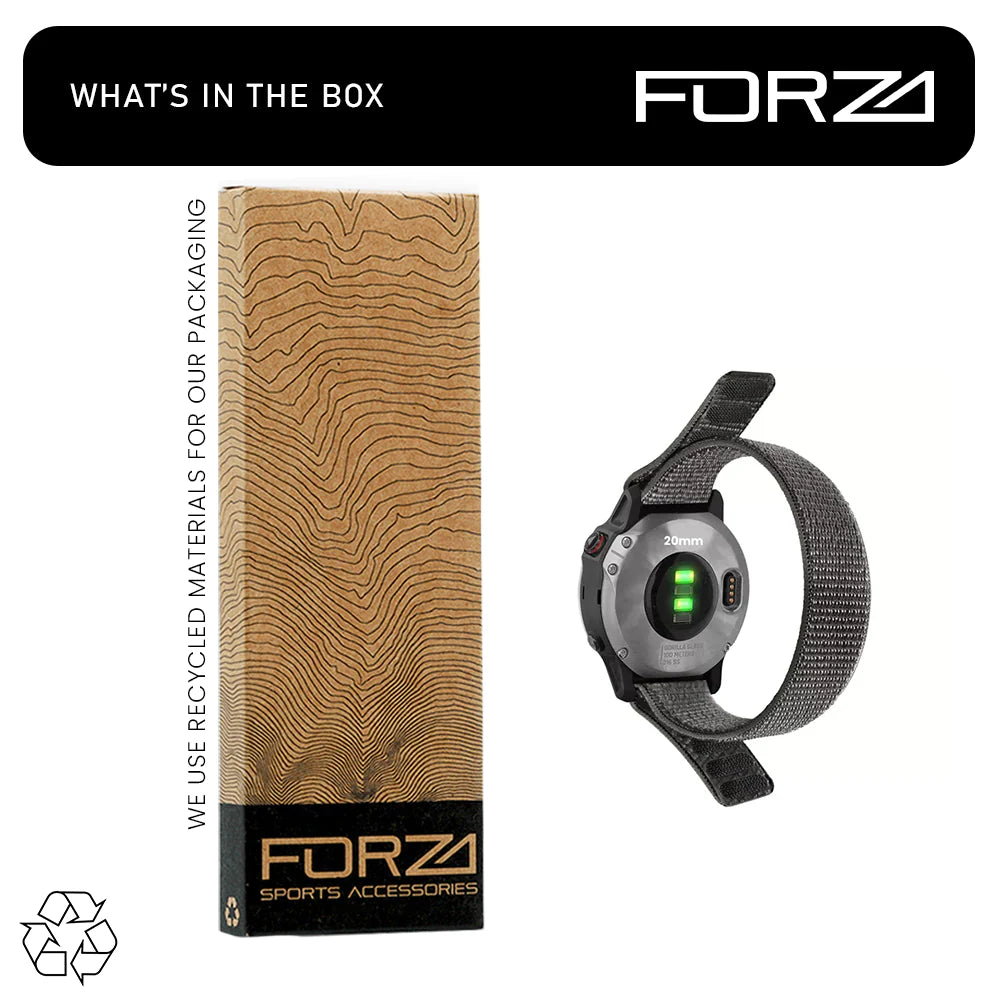 Forza 20mm Nylon Replacement Watch Strap For Garmin Fenix 5S/5S Plus/6S/6S Pro /7S & More